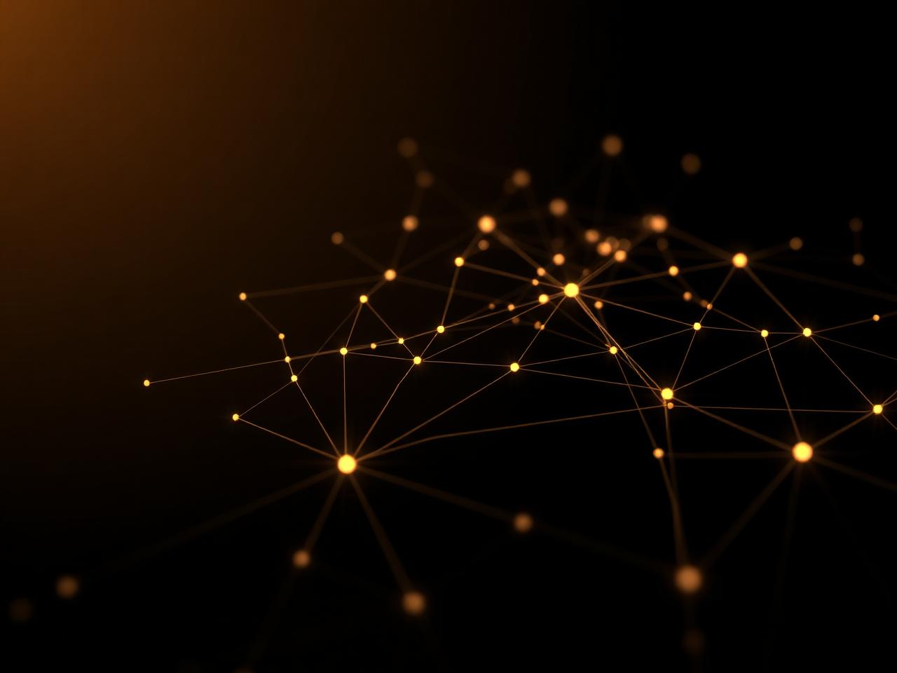 Abstract visualization of a distributed intelligence network